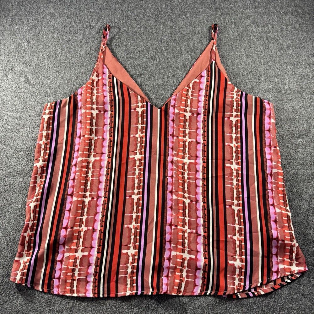 NWT Peyton Jensen Evereve Pink Multi Jayda Stripe Cami Women’s XL Shirt Top